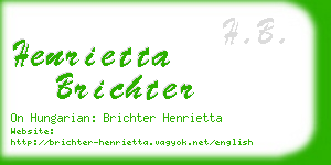 henrietta brichter business card